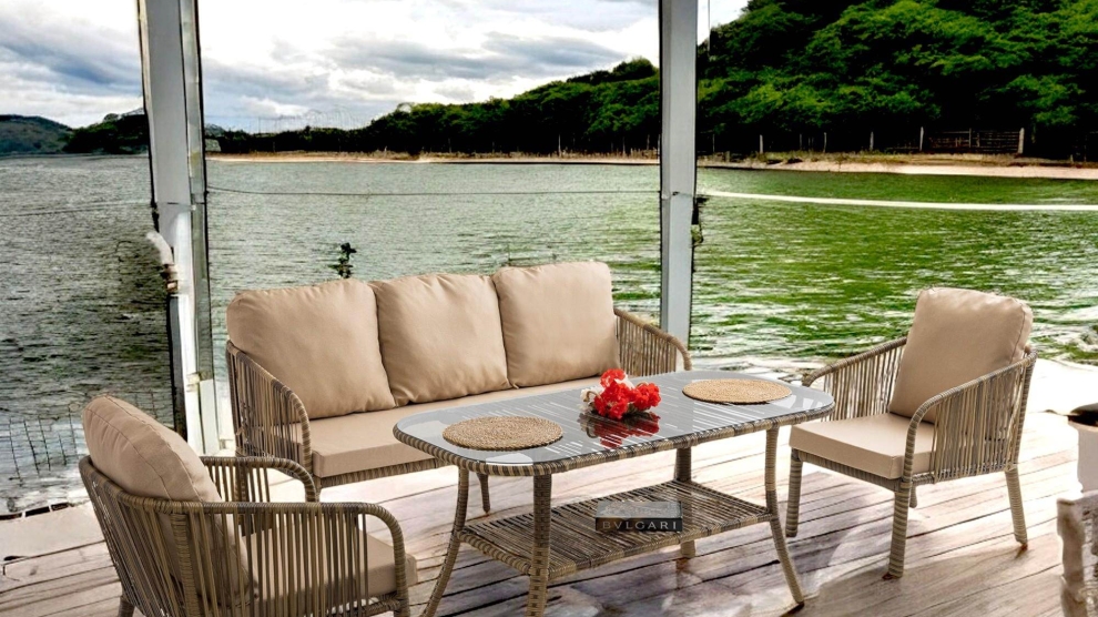 Artemis Rattan Bahçe & Balkon Oturma Grubu (3+1+1+Sehpa)  A.Kahve