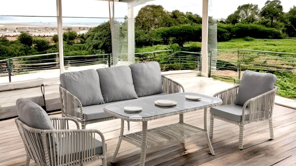 Artemis  Rattan Üçlü Rattan Bahçe Balkon Takımı | Beyaz