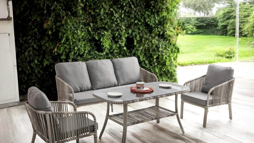 Artemis  Rattan Üçlü Rattan Bahçe Balkon Takımı | Gri