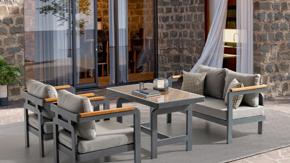 MADRİD Bahçe Oturma Grubu (2+1+1+M) Gri