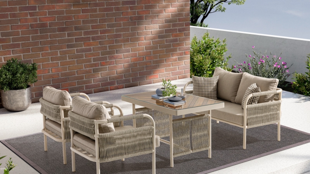 TOKYO Bahçe Oturma Grubu (2+1+1+M) Krem