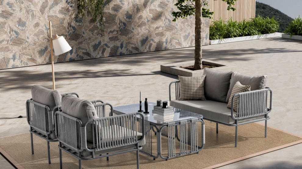 BERLİN Bahçe Oturma Grubu (2+1+1+M) Gri