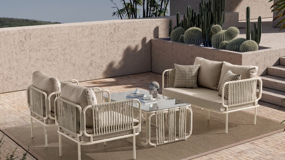 BERLİN Bahçe Oturma Grubu (2+1+1+M) Krem