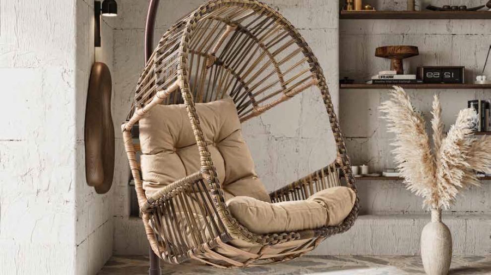 Truva Tekli Rattan Bahçe Salıncağı