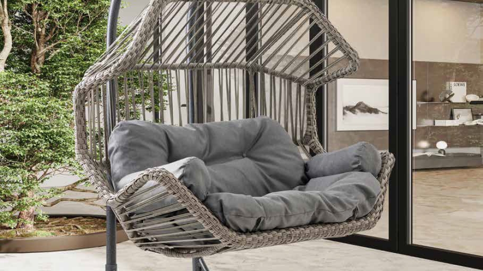 Akçay Çiftli Rattan Bahçe Salıncağı | Balkon Salıncağı