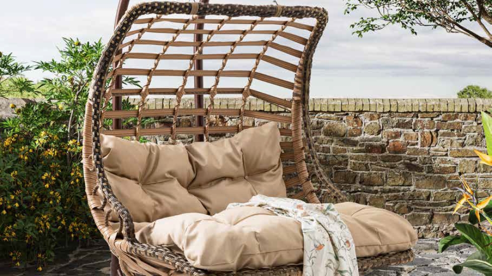 Bodrum Double Çiftli Rattan Bahçe Salıncağı | Balkon Salıncağı