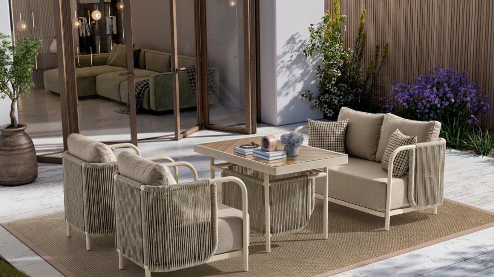 Roma Bahçe Oturma Grubu (2+1+1+M) KREM